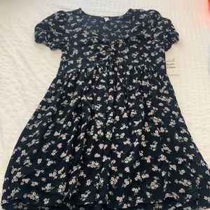 Printed babydoll minidress